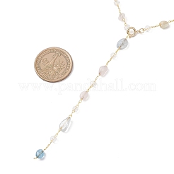 Handmade Natural Morganite Beaded Chains Earring & Necklaces Sets&nbsp;SJEW-JS01342-01