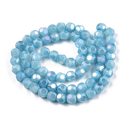 Opaque Frosted Glass Beads Strands&nbsp;EGLA-N006-076B