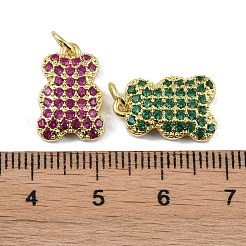 Brass Micro Pave Cubic Zirconia Pendants&nbsp;KK-P266-07G