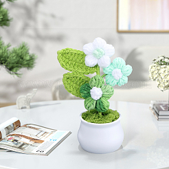 1Pc Hand Knitted Potted Plants Crochet Flower&nbsp;DJEW-SC0001-15B