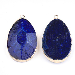 Electroplate Natural Lapis Lazuli Pendants&nbsp;G-S344-17A