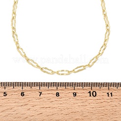3MM Brass Textured Oval Link Chain Necklaces for Women Men&nbsp;NJEW-F355-01G