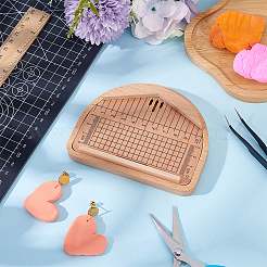 Beech Wooden Polymer Clay Earring Hole Drill Guide Plate&nbsp;DIY-PH0035-17