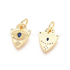 Brass Micro Pave Cubic Zirconia Charms&nbsp;ZIRC-G161-11G