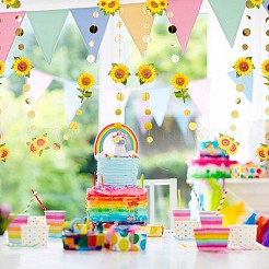 AHADEMAKER Paper Sunflower Garland&nbsp;HJEW-GA0001-17