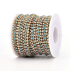 Iron Rhinestone Cup Chains&nbsp;CH-T006-04G-03