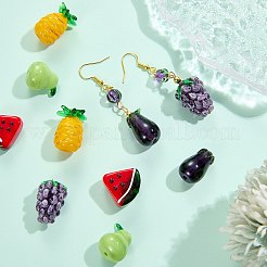10Pcs 5 Styles Fruit & Vegetable Series Handmade Lampwork Beads&nbsp;LAMP-SZ0001-55