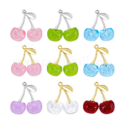 9Pcs 9 Colors Transparent Resin Pendants&nbsp;FIND-PH0026-92