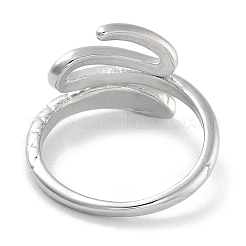 Snake Rack Plating Brass Open Cuff Rings for Women&nbsp;RJEW-Z059-22P