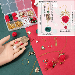 Christmas Theme DIY Fibre & Alloy Enamel Pendant Earring Making Kits&nbsp;DIY-SC0028-32
