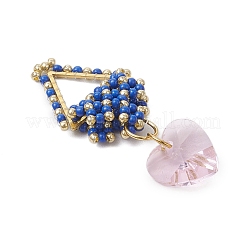 Beaded Triangle & Heart Charms&nbsp;PALLOY-MZ00437-02