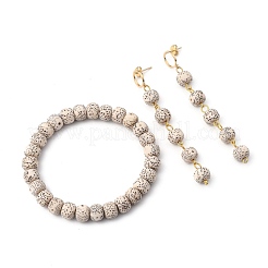 Undyed & Natural Moon and Star Xingyue Bodhi Beaded Jewelry Sets&nbsp;SJEW-JS01128