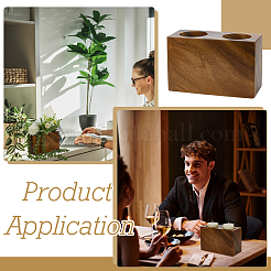 2 Holes Walnut Pen Holder&nbsp;AJEW-WH0459-58