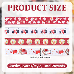 4Rolls 4 Styles Printed Polyester Ribbon&nbsp;OCOR-ME0001-93