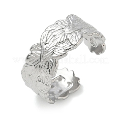 304 Stainless Steel Cuff Open Rings for Women&nbsp;RJEW-L341-02B-P