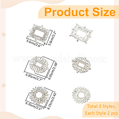 6Pcs 3 Style Alloy Crystal Rhinestone Shoe Decorations&nbsp;FIND-WR0011-30