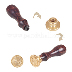 DIY Letter Scrapbook Brass Wax Seal Stamps and Wood Handle&nbsp;AJEW-P068-B02