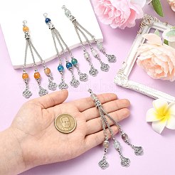 10Pcs 5 Colors Alloy Silver Tassel ABS Plastic Beads Pendants with Jumping Ring&nbsp;FIND-CJ0004-22