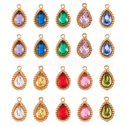 20Pcs 10 Colors 304 Stainless Steel Micro Pave Cubic Zirconia Charms&nbsp;STAS-TA0002-93