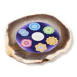 Printed Natural Agate Slice Stone Ornament&nbsp;DJEW-M011-02L