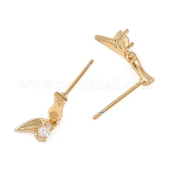SHEGRACE Brass Micro Pave Cubic Zirconia Stud Earrings&nbsp;XGRQ4N987-713G
