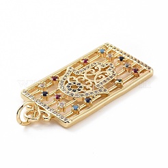 Brass Micro Pave Colorful Cubic Zirconia Pendants&nbsp;KK-E068-VF024