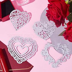 4Pcs 4 Styles Heart Carbon Steel Cutting Dies Stencils&nbsp;DIY-GF0007-80