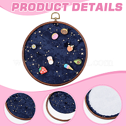 Flat Round Polyester & Acrylic Wall Mounted Brooch Organizer Display Boards&nbsp;AJEW-WH20006-30B