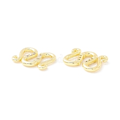Brass Clear Cubic Zirconia S-Hook Clasps&nbsp;KK-E280-28G