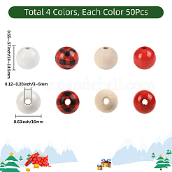 200Pcs 4 Colors Painted Natural Wood Beads&nbsp;WOOD-SP0001-65