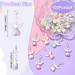 50Pcs Alloy & Acrylic Pendant Decorations&nbsp;HJEW-YW00091