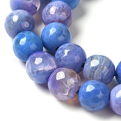 Dyed & Heated Natural Fire Crackle Agate Beads Strands&nbsp;G-P539-B01-03