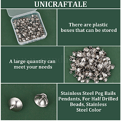 304 Stainless Steel Peg Bails Pendants&nbsp;STAS-UN0002-26P