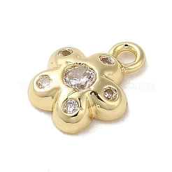 Brass Micro Pave Cubic Zirconia Pendants&nbsp;LS-KK-K371-03G