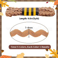 5 Sets 5 Colors Polypropylene Fiber Ribbons&nbsp;SRIB-PH0001-48
