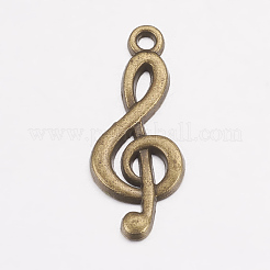 Tibetan Style Alloy Treble Clef Pendants&nbsp;X-TIBEP-R315-AB-FF