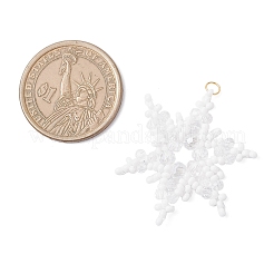 Glass Seed Beaded Snowflake Pendants&nbsp;PALLOY-MZ00890-02