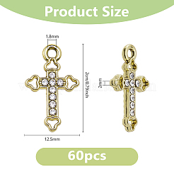 60Pcs Alloy Rhinestone Pendants&nbsp;RB-DC0001-13