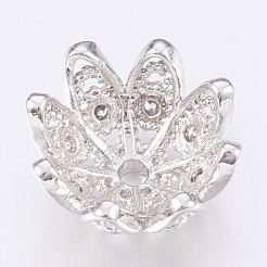 Brass Micro Pave Cubic Zirconia Bead Caps&nbsp;ZIRC-K075-46P