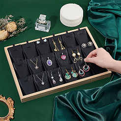 18-Grid Bamboo Pendant Necklaces Displays Plate&nbsp;NDIS-WH0006-08