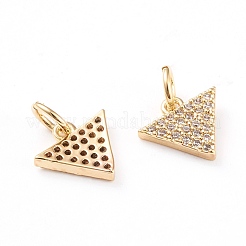 Brass Micro Pave Clear Cubic Zirconia Charms&nbsp;ZIRC-I043-16G