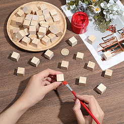 100Pcs Unfinished Pine Woods Block&nbsp;DJEW-SP0001-51