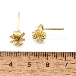 Octopus Brass Micro Pave Cubic Zirconia Stud Earrings&nbsp;EJEW-H157-02G