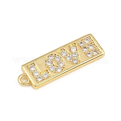 Brass Micro Pave Clear Cubic Zirconia Pendants&nbsp;CU-CBAD306-25B-G