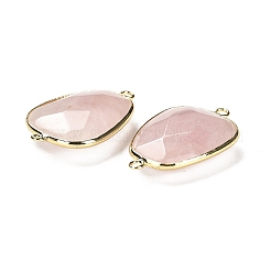 Natural Rose Quartz Faceted Connector Charms&nbsp;G-F763-02G-06