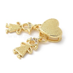 Brass Micro Pave Cubic Zirconia Pendants&nbsp;KK-P294-22G