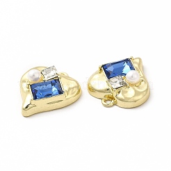 Rack Plating Alloy with Glass Heart with Rectangle Pendants&nbsp;FIND-G051-08LG-02