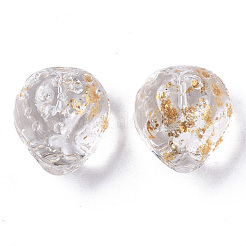 Transparent Spray Painted Glass Beads&nbsp;GLAA-R215-01-B09