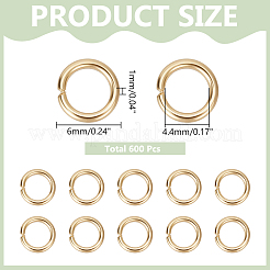 600Pcs 304 Stainless Steel Open Jump Rings&nbsp;STAS-ME0003-81C