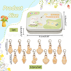 Wood Bottle Pendant Locking Stitch Markers&nbsp;HJEW-NB00120